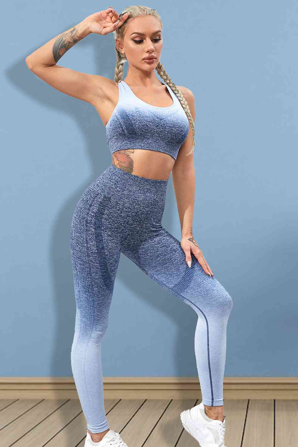 Gradient Sports Tank and Leggings Set - FitFemme.Shop