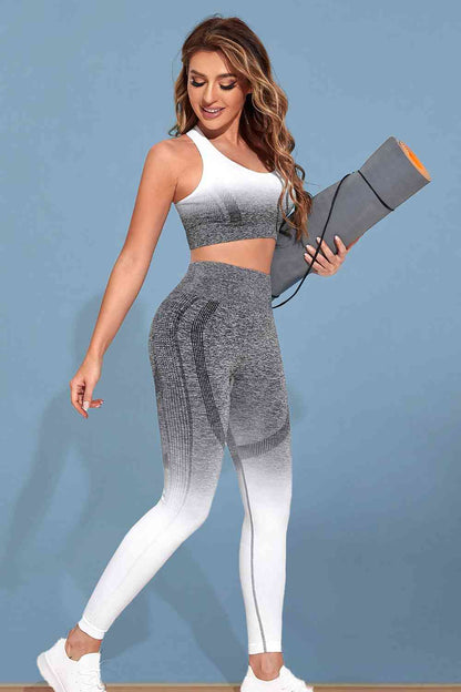Gradient Sports Tank and Leggings Set - FitFemme.Shop