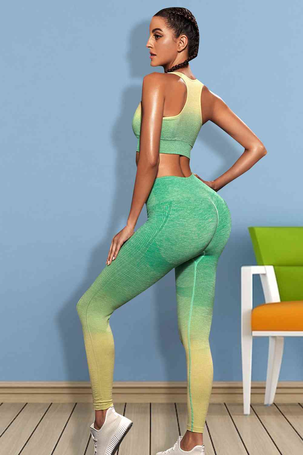 Gradient Sports Tank and Leggings Set - FitFemme.Shop
