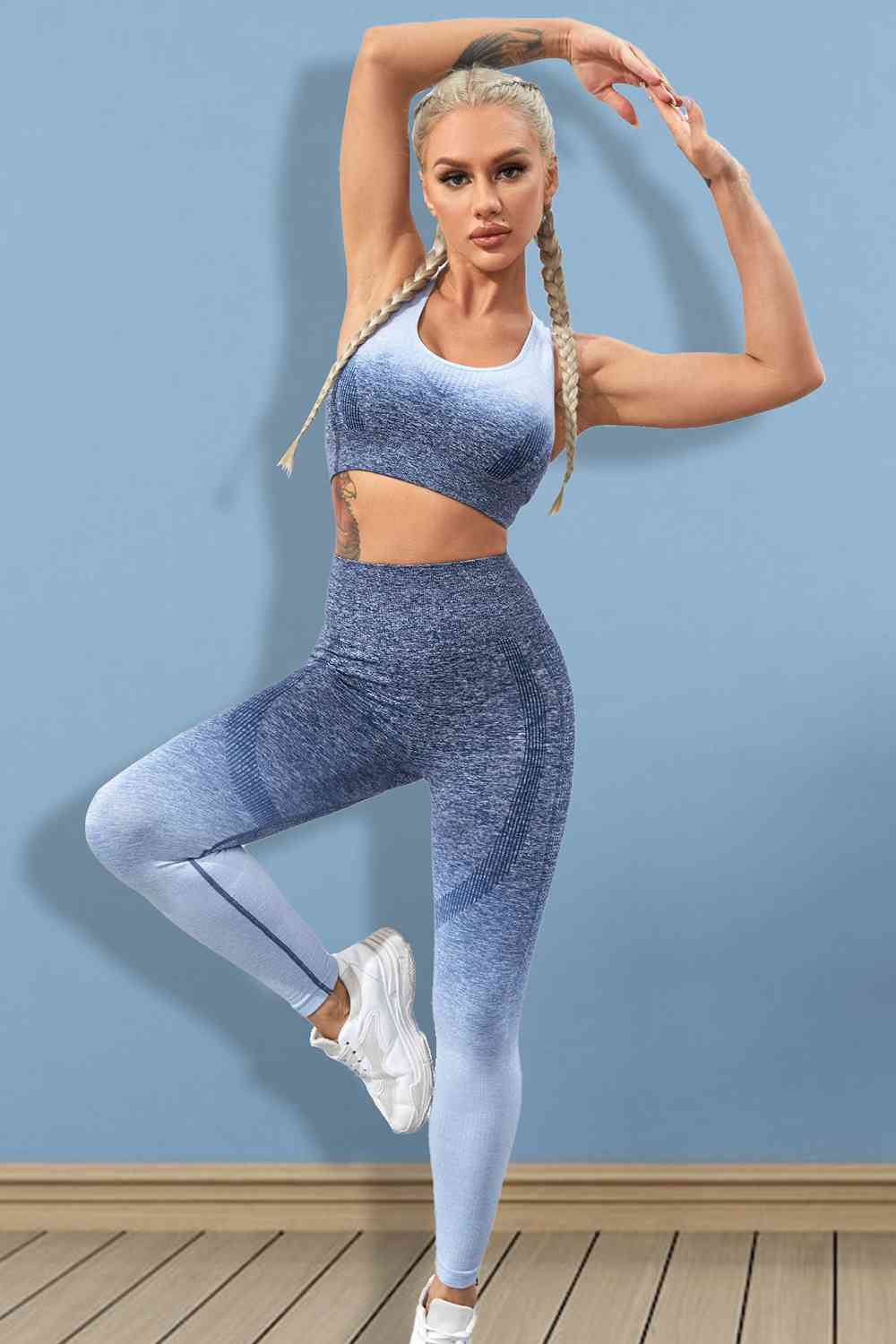 Gradient Sports Tank and Leggings Set - FitFemme.Shop