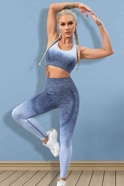 Gradient Sports Tank and Leggings Set - FitFemme.Shop