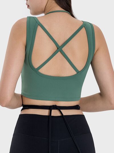 Millennia Crisscross Square Neck Active Tank - FitFemme.Shop