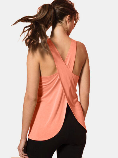 Crisscross Scoop Neck Active Tank - FitFemme.Shop