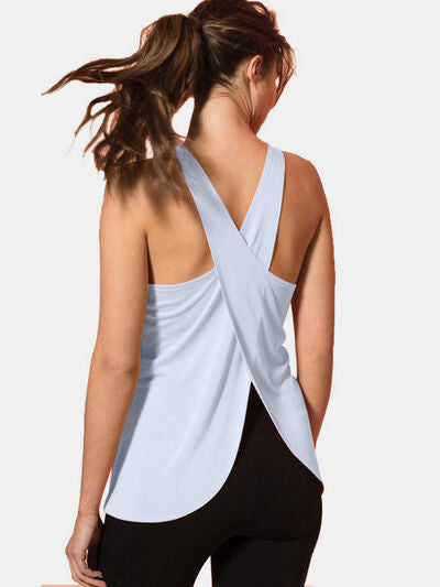 Crisscross Scoop Neck Active Tank - FitFemme.Shop