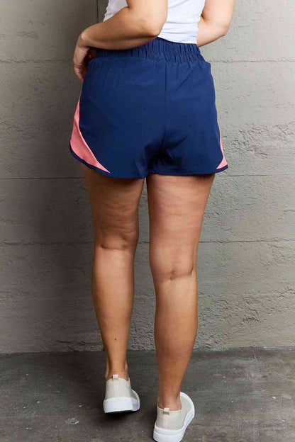 Ninexis Put In Work High Waistband Contrast Detail Active Shorts - FitFemme.Shop