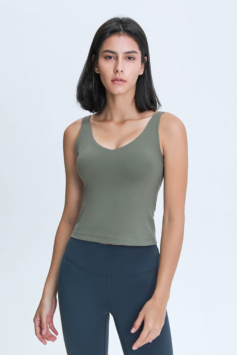 Millennia V Neck Active Tank - FitFemme.Shop