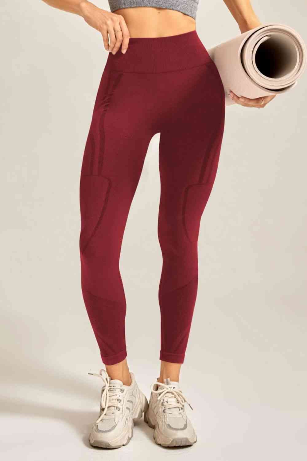 Wide Waistband Long Active Pants - FitFemme.Shop