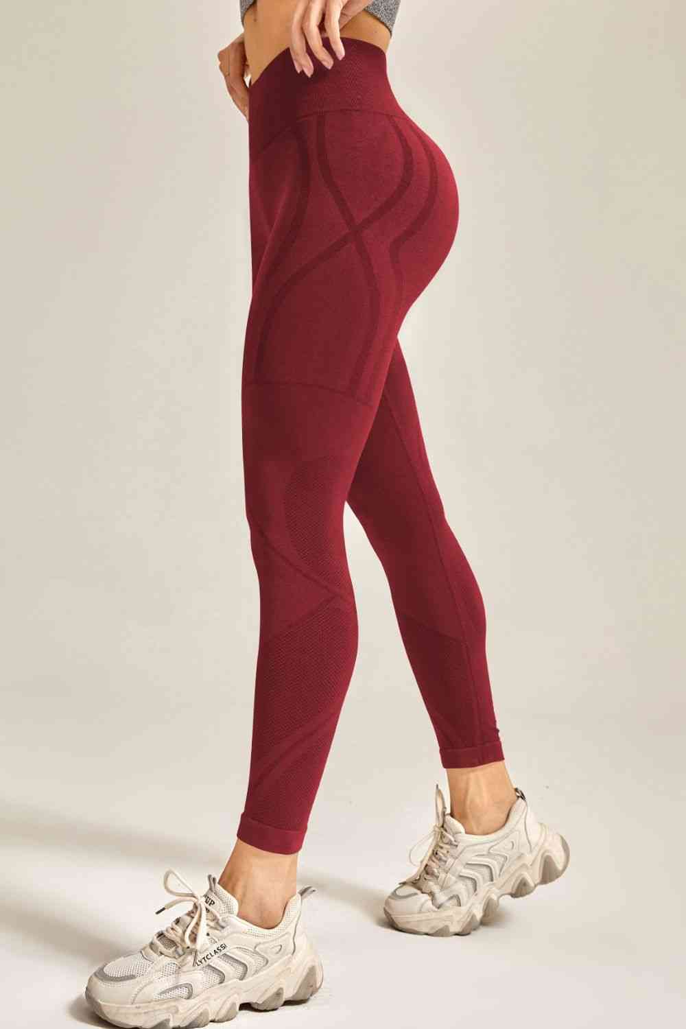 Wide Waistband Long Active Pants - FitFemme.Shop
