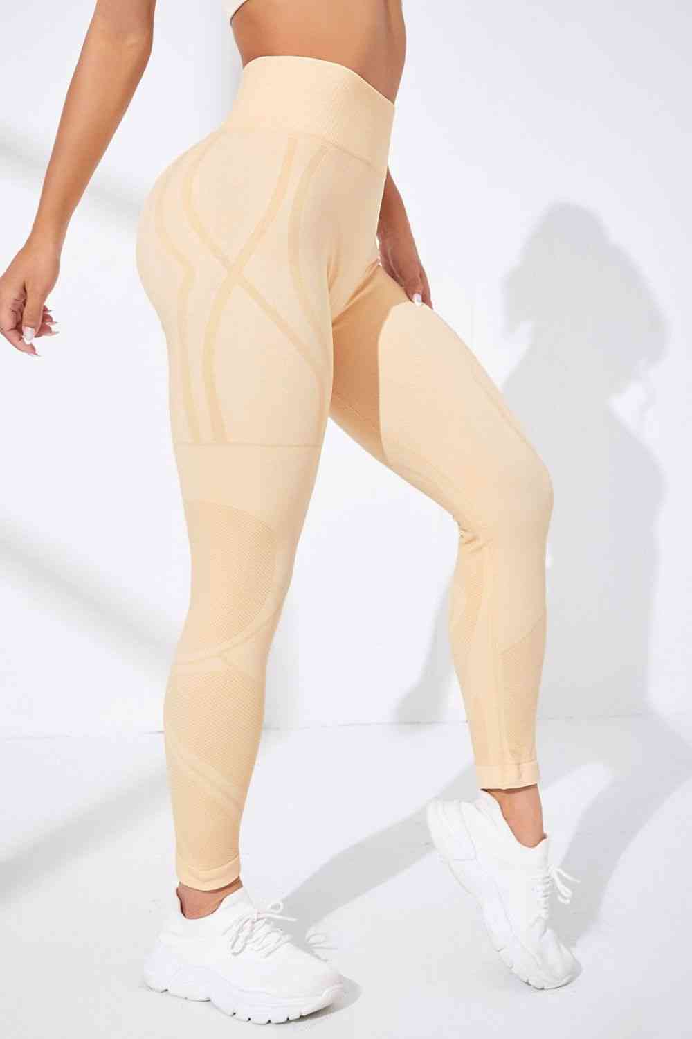 Wide Waistband Long Active Pants - FitFemme.Shop