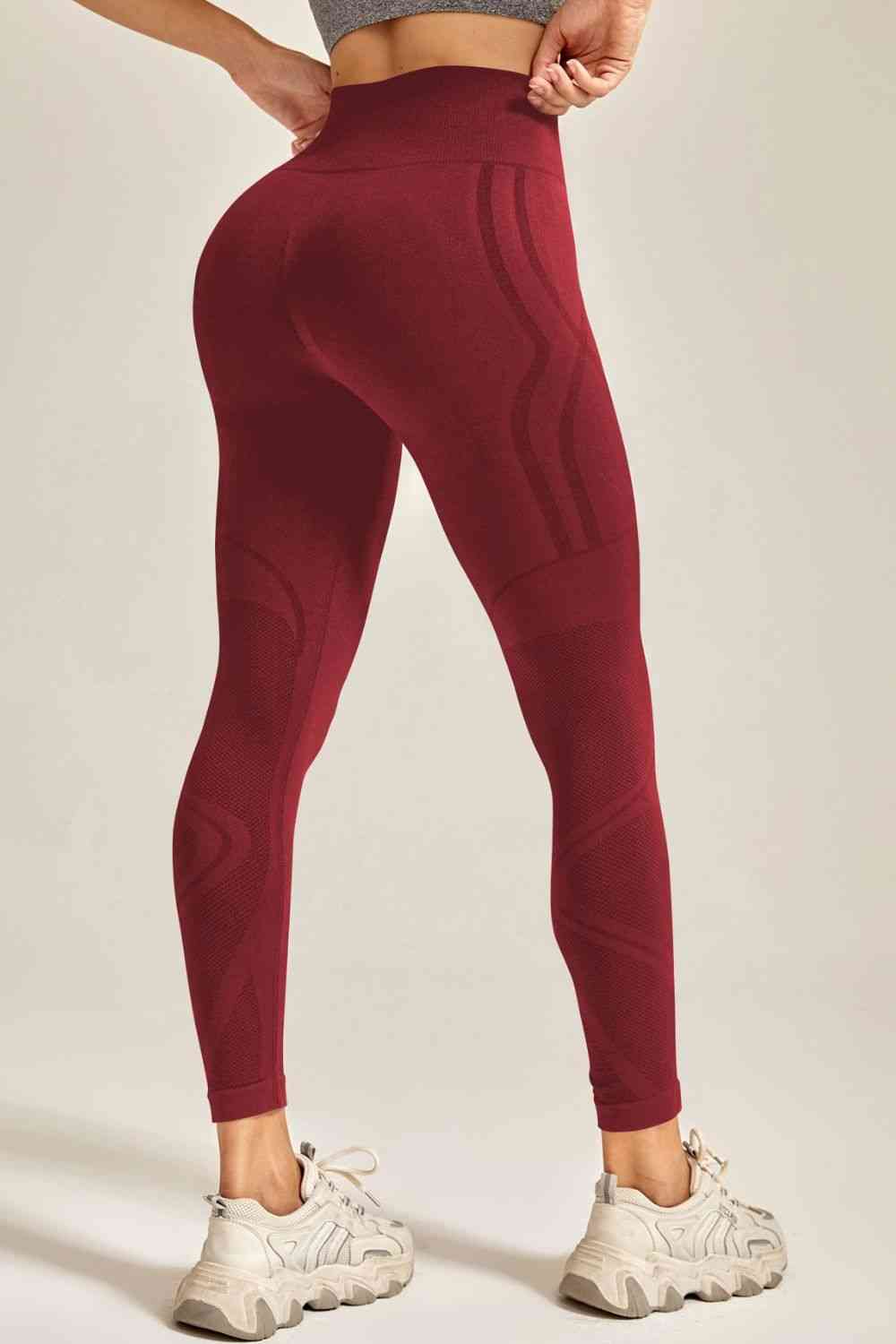 Wide Waistband Long Active Pants - FitFemme.Shop