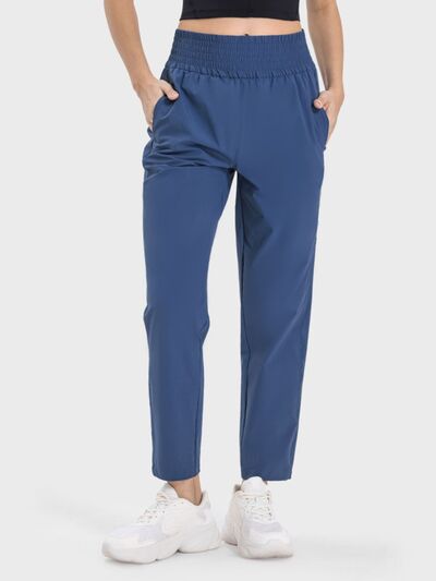 Millennia Pocketed High Waist Active Pants - FitFemme.Shop