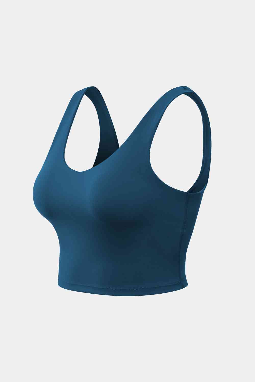 Cropped Scoop Neck Active Tank Top - FitFemme.Shop