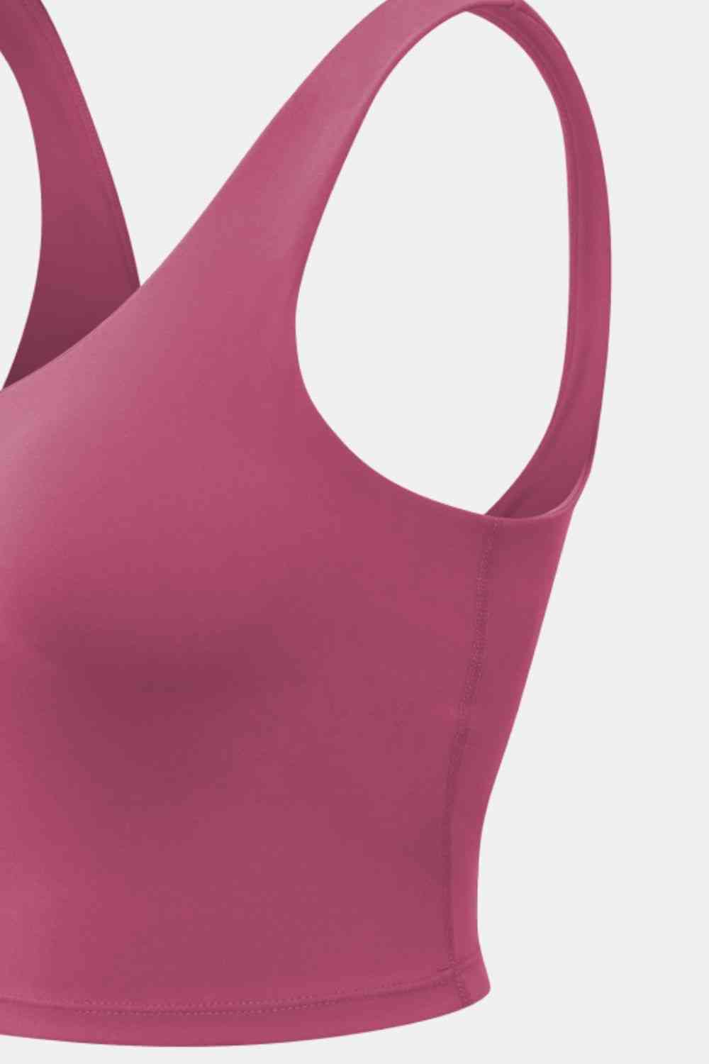 Cropped Scoop Neck Active Tank Top - FitFemme.Shop