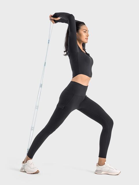 Millennia Wide Waistband Sports Leggings - FitFemme.Shop