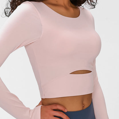 Millennia Long Sleeve Cropped Top With Sports Strap - FitFemme.Shop