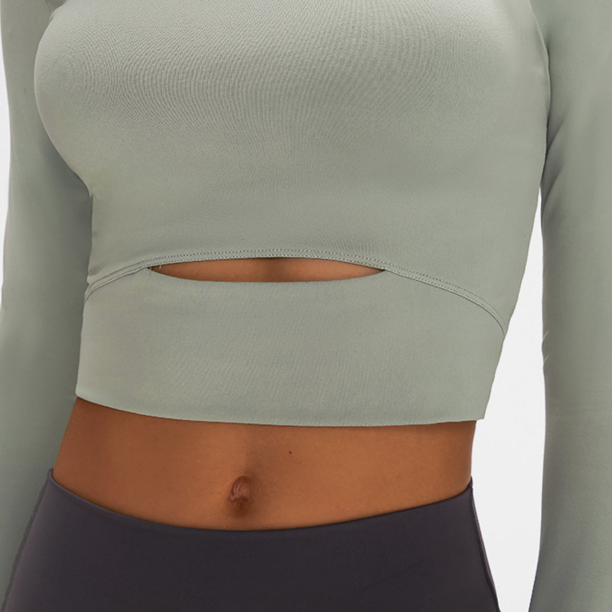 Millennia Long Sleeve Cropped Top With Sports Strap - FitFemme.Shop