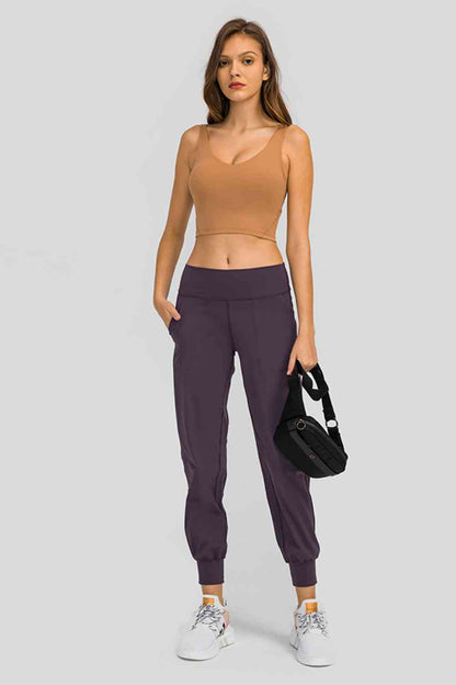 Millennia Wide Waistband Slant Pocket Pants - FitFemme.Shop