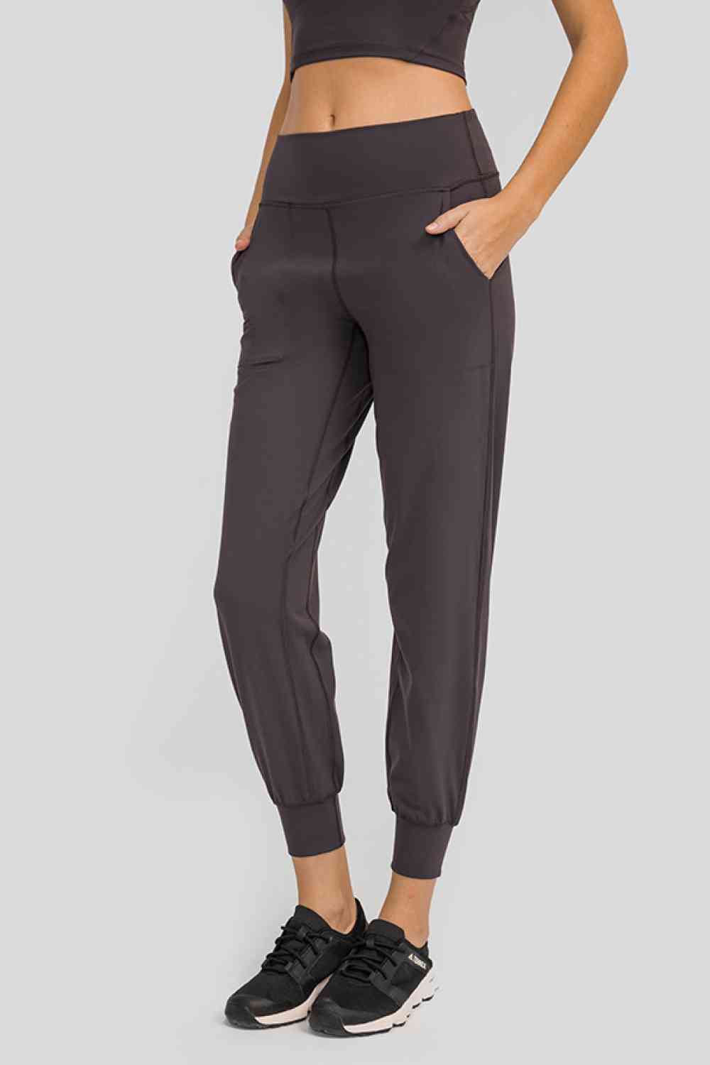 Millennia Wide Waistband Slant Pocket Pants - FitFemme.Shop