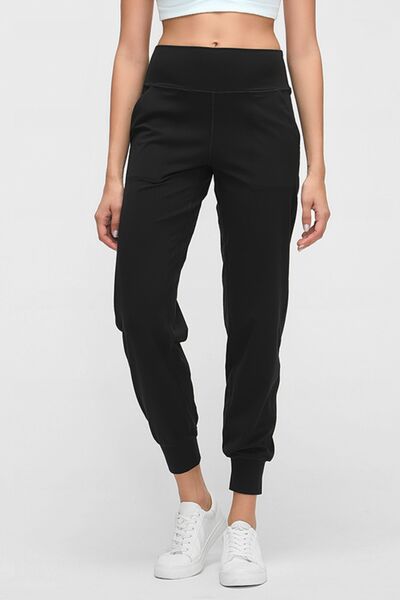 Millennia Wide Waistband Slant Pocket Pants - FitFemme.Shop