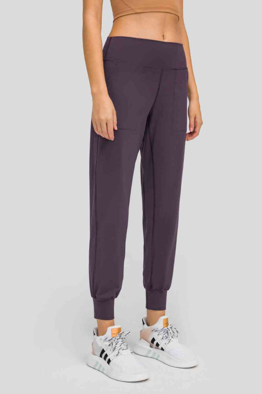 Millennia Wide Waistband Slant Pocket Pants - FitFemme.Shop