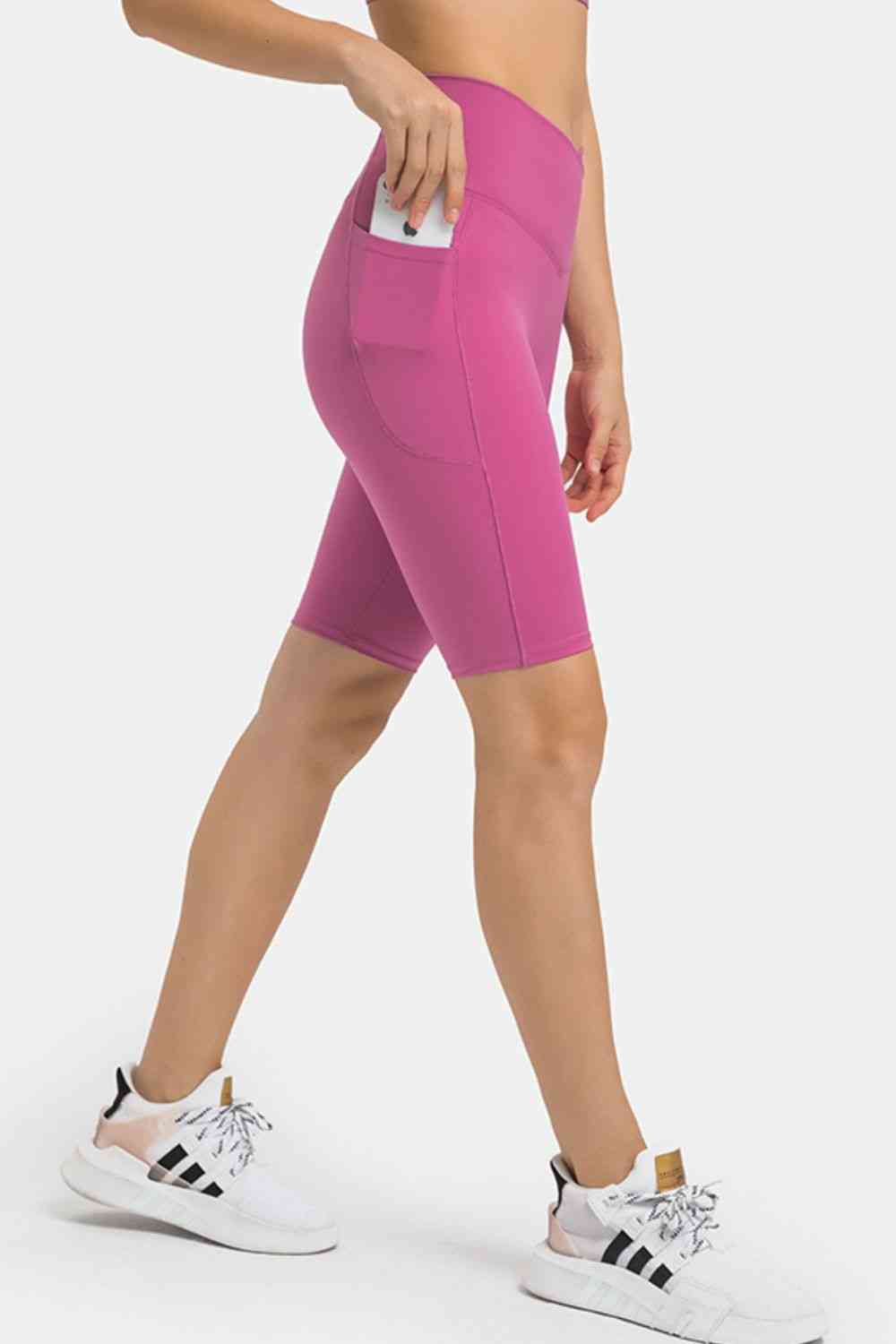 Millennia High Waist Biker Shorts with Pockets - FitFemme.Shop