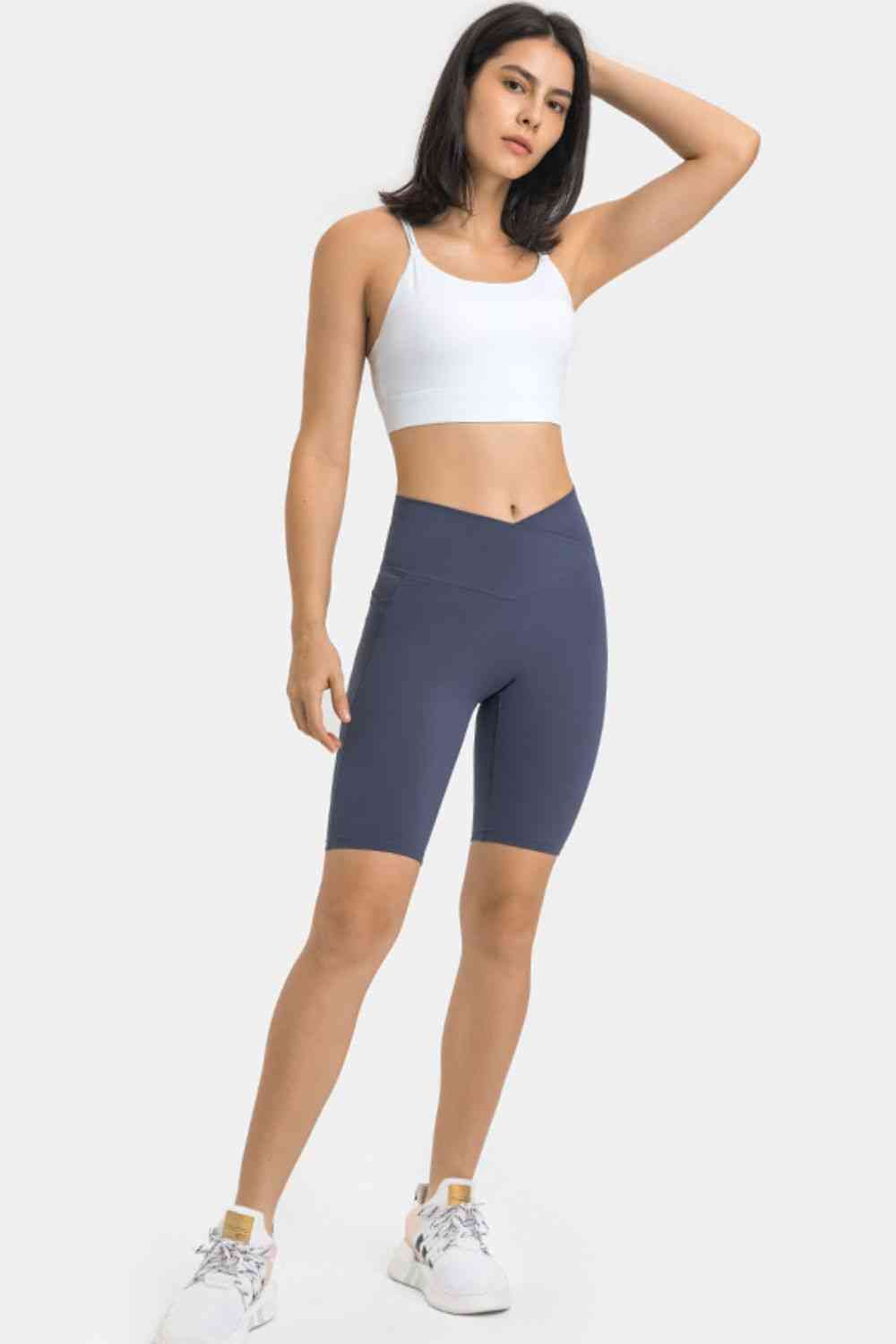 Millennia High Waist Biker Shorts with Pockets - FitFemme.Shop