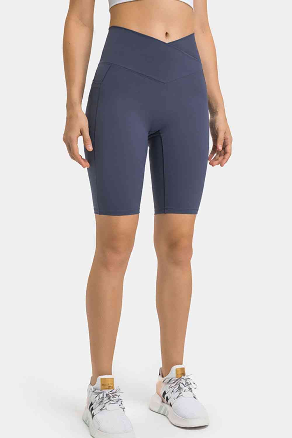 Millennia High Waist Biker Shorts with Pockets - FitFemme.Shop