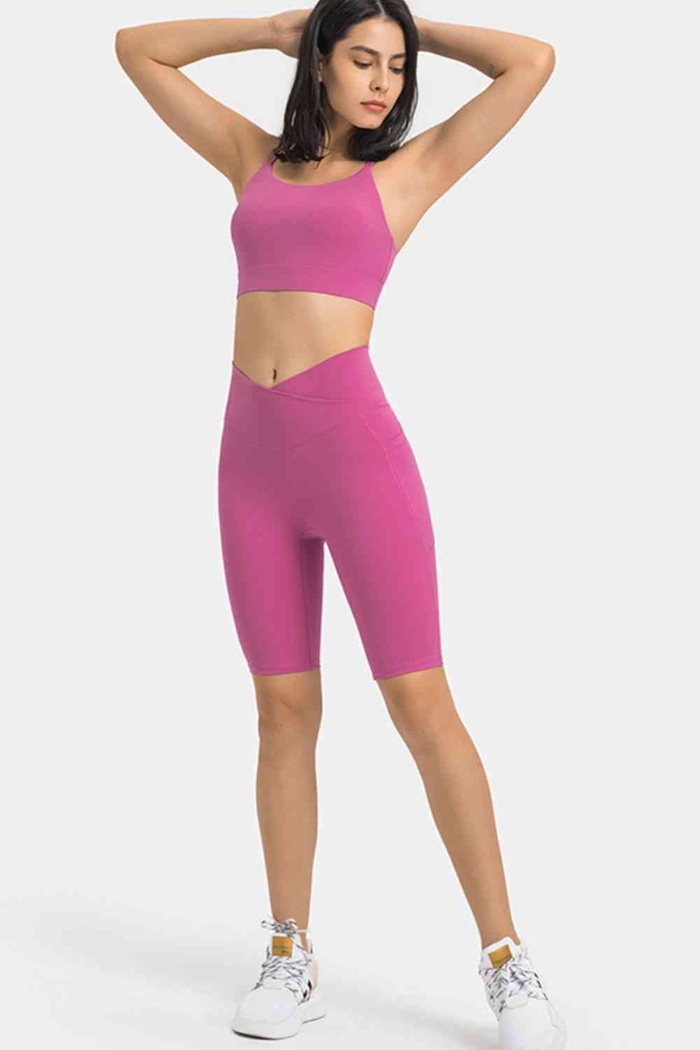 Millennia High Waist Biker Shorts with Pockets - FitFemme.Shop
