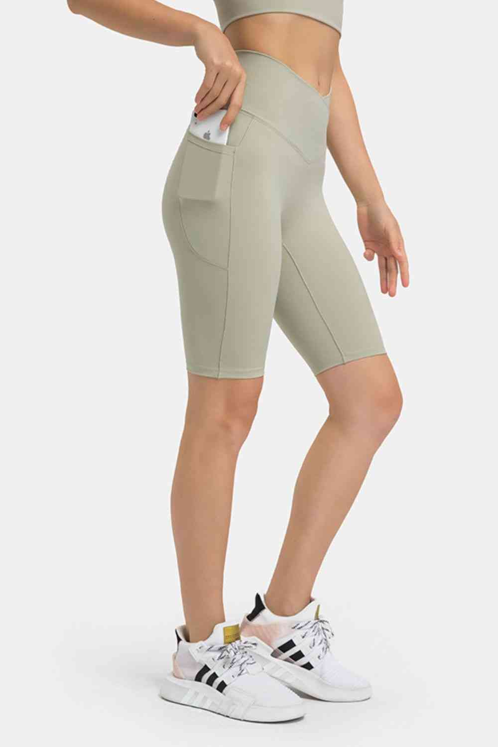 Millennia High Waist Biker Shorts with Pockets - FitFemme.Shop