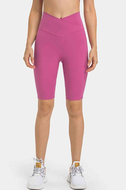 Millennia High Waist Biker Shorts with Pockets - FitFemme.Shop