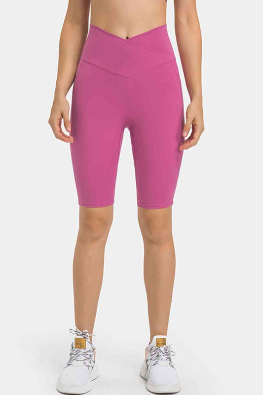 Millennia High Waist Biker Shorts with Pockets - FitFemme.Shop
