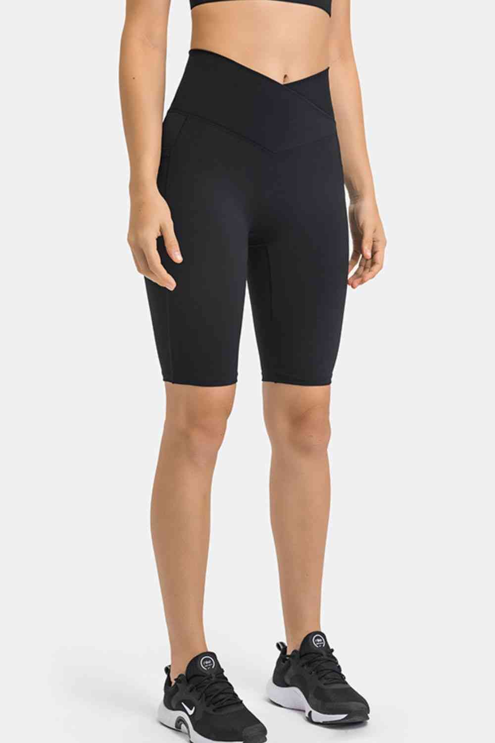 Millennia High Waist Biker Shorts with Pockets - FitFemme.Shop