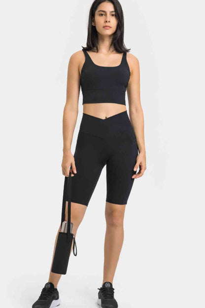 Millennia High Waist Biker Shorts with Pockets - FitFemme.Shop