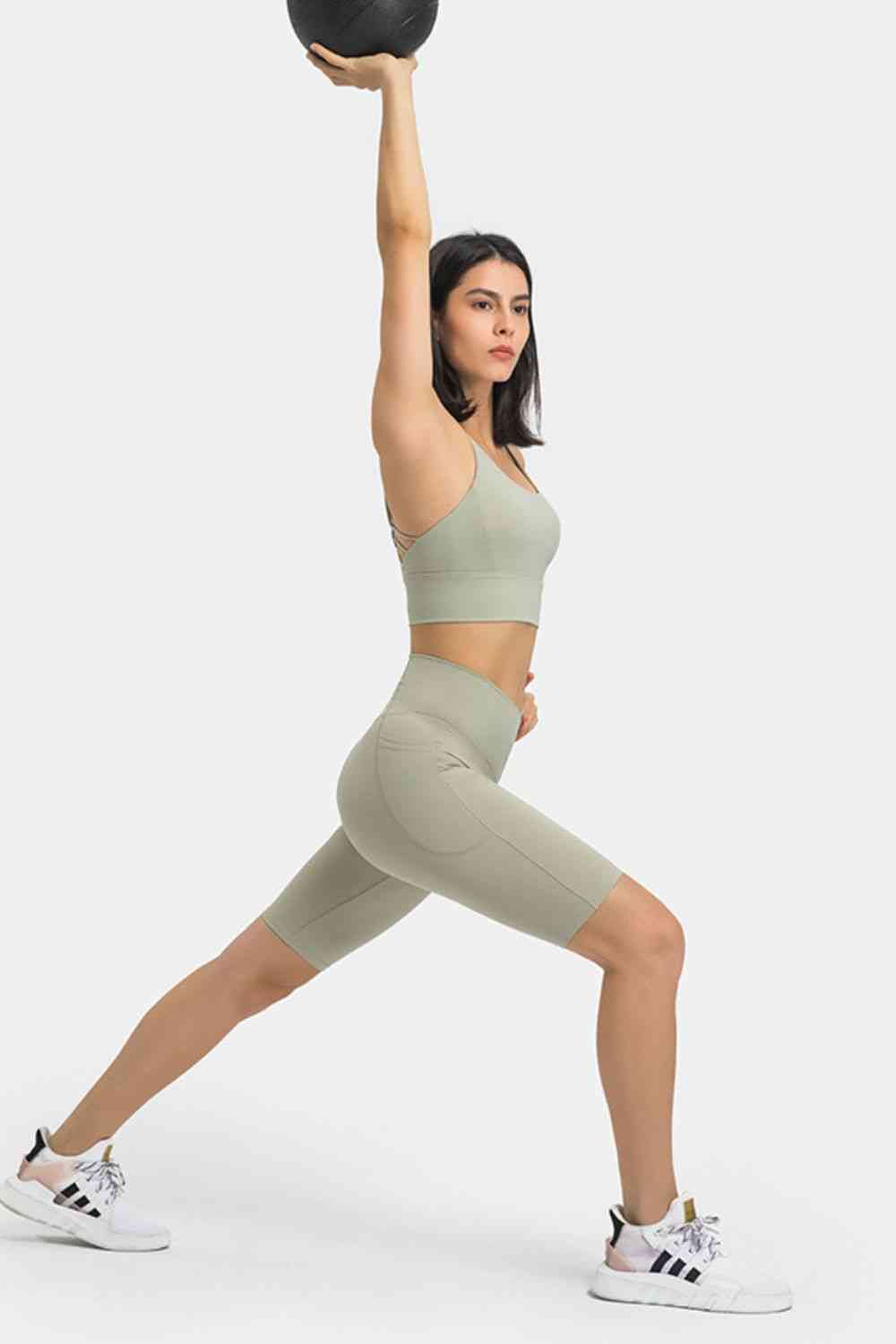 Millennia High Waist Biker Shorts with Pockets - FitFemme.Shop