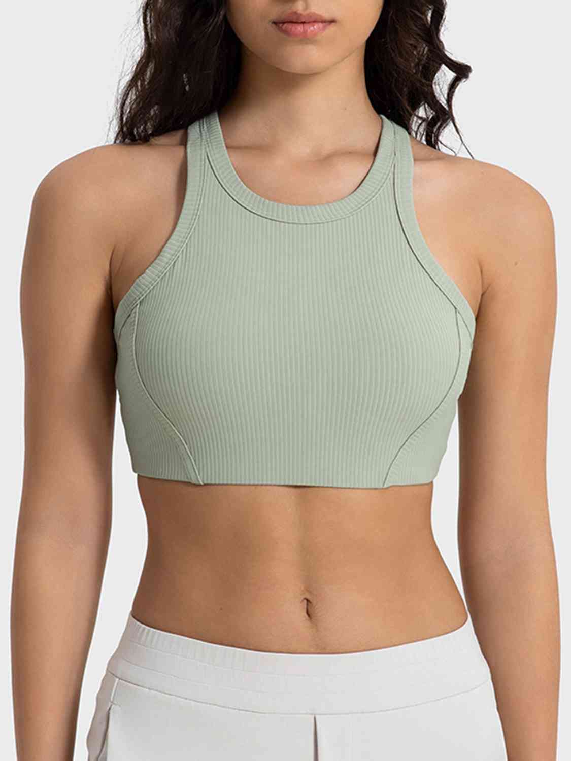 Millennia Wide Strap Cropped Sport Tank - FitFemme.Shop