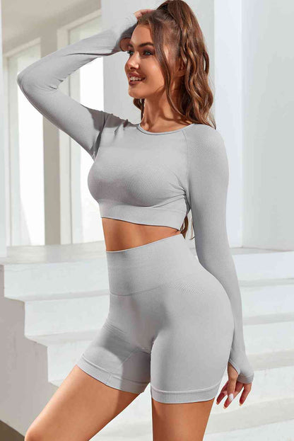 Wide Waistband Sports Shorts - FitFemme.Shop