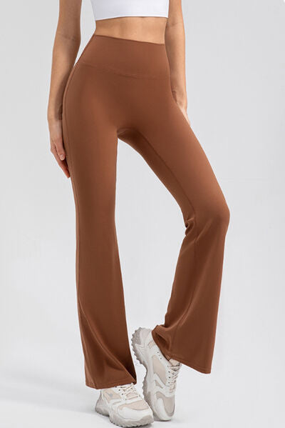 High Waist Straight Active Pants - FitFemme.Shop