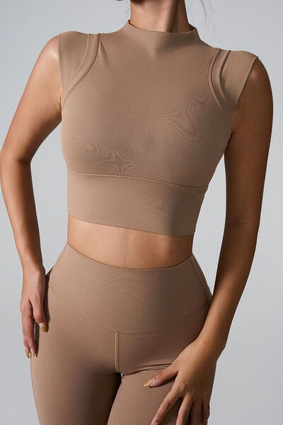 Mock Neck Active Tank - FitFemme.Shop