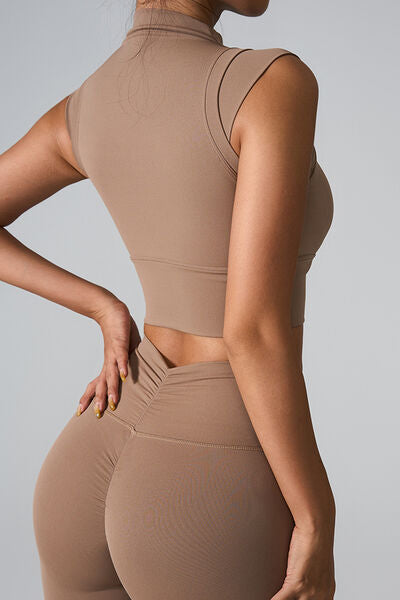 Mock Neck Active Tank - FitFemme.Shop