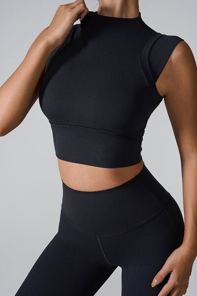 Mock Neck Active Tank - FitFemme.Shop