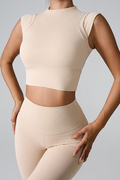 Mock Neck Active Tank - FitFemme.Shop