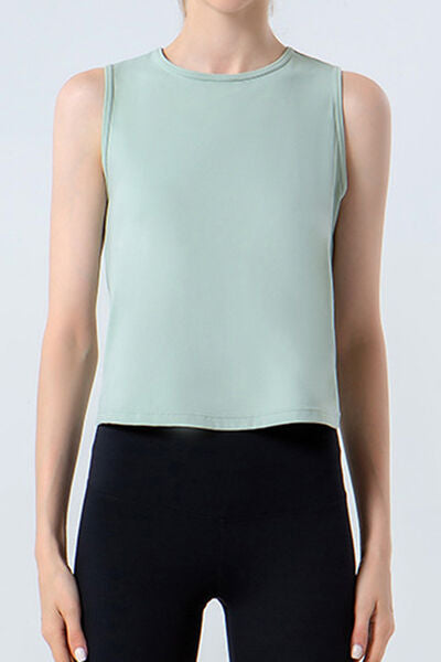 Round Neck Active Tank - FitFemme.Shop