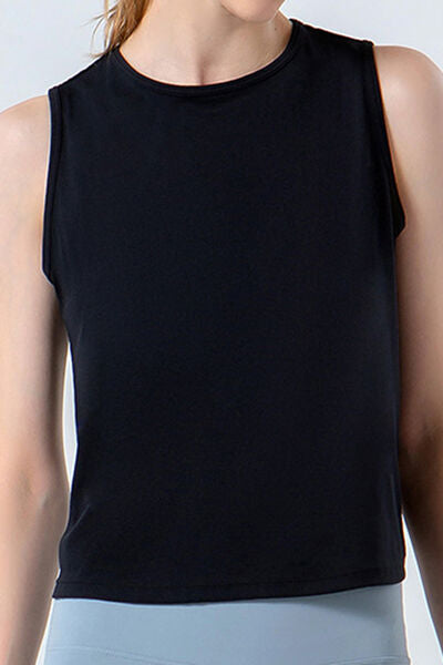 Round Neck Active Tank - FitFemme.Shop
