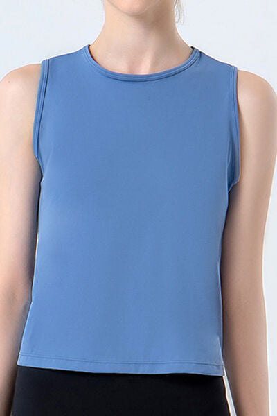 Round Neck Active Tank - FitFemme.Shop