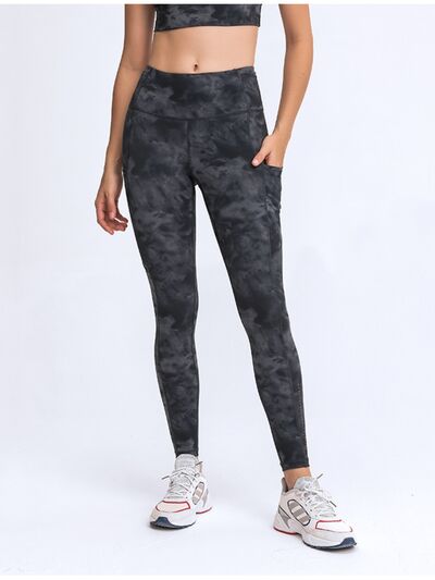 Millennia Wide Waistband Leggings with Pockets - FitFemme.Shop