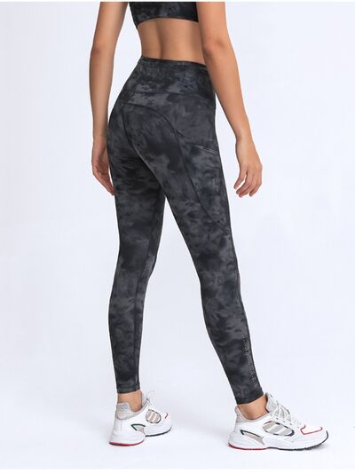 Millennia Wide Waistband Leggings with Pockets - FitFemme.Shop