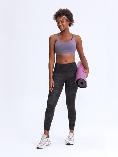Millennia Wide Waistband Leggings with Pockets - FitFemme.Shop