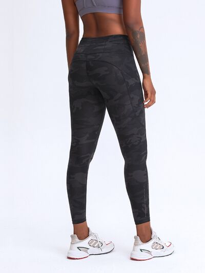 Millennia Wide Waistband Leggings with Pockets - FitFemme.Shop