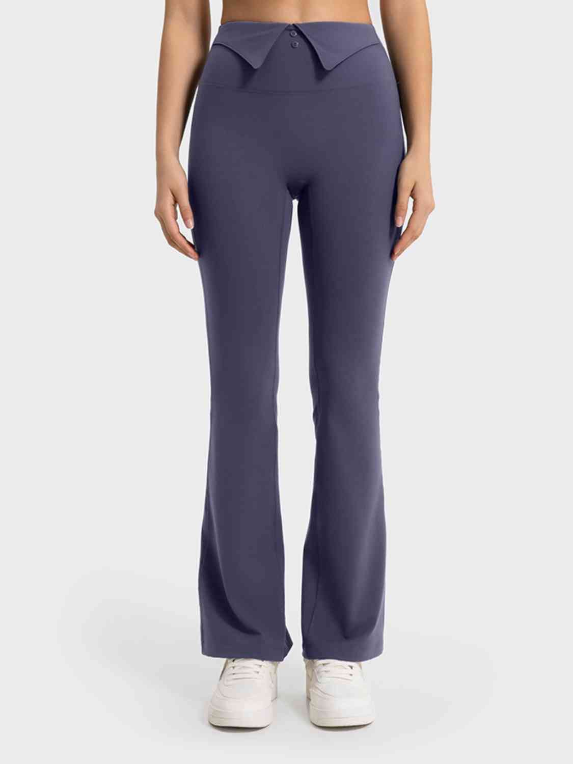Millennia Wide Waistband Bootcut Sport Pants - FitFemme.Shop