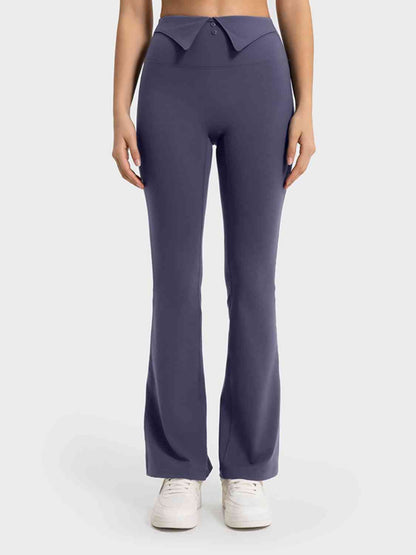 Millennia Wide Waistband Bootcut Sport Pants - FitFemme.Shop